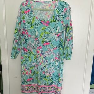 Lilly Pulitzer Floral Long Sleeve Dress - Blue and Pink